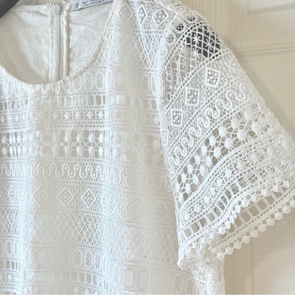 MANGO Elegant White Lace Dress - Picture 6 of 15